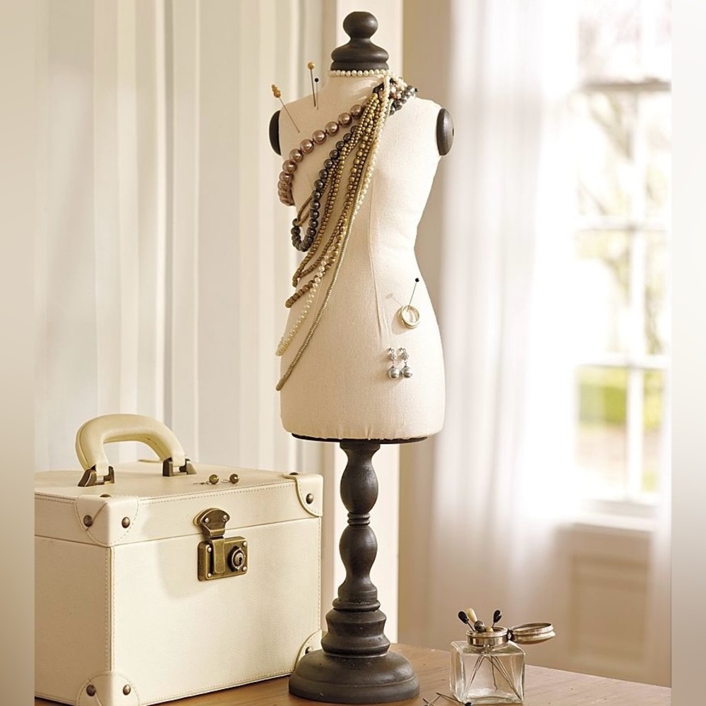 Pottery Barn tabletop Vintage-style Dressmaker Bust Jewelry Display